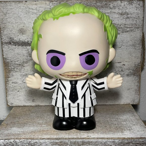 Beetlejuice Horror Classic Black & White Suit Figural 8.5” Piggy Bank